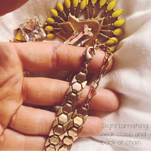 COPY - GUC | Stella & Dot Nora Statement Necklace | Gold Yellow Burst & Clear S… - Picture 7 of 7